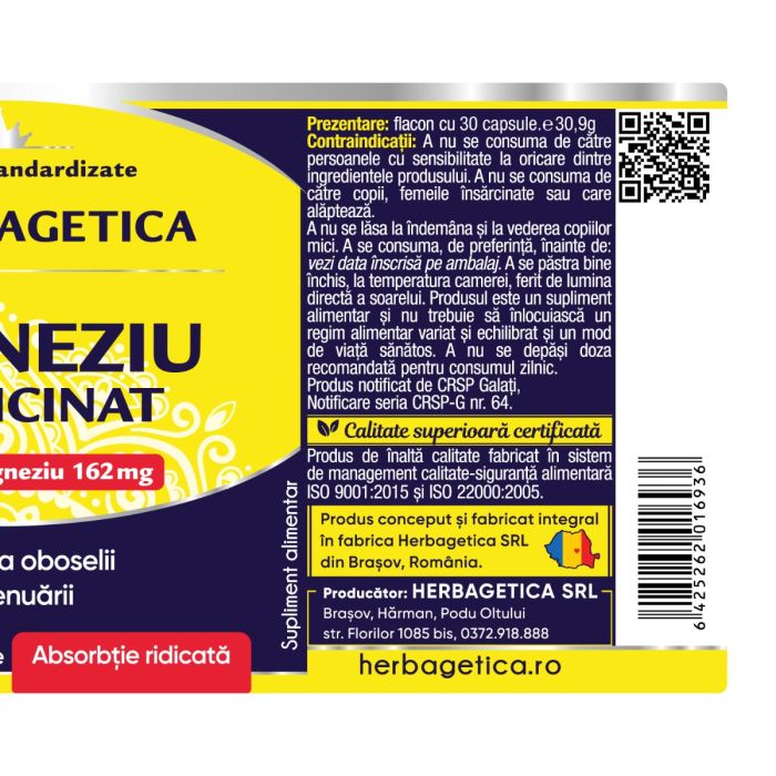 Capsule antistres - MAGNEZIU BISGLICINAT, 30 caps