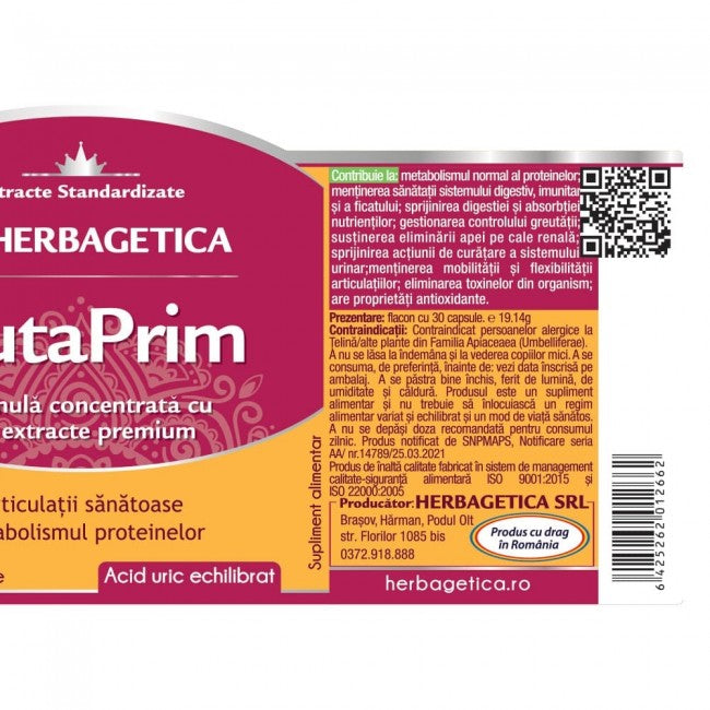 Capsule antihiperuricemice - GUTAPRIM, 30 caps
