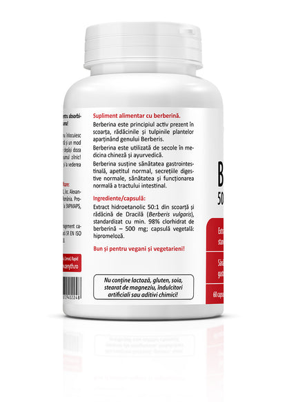 Berberină 500 mg, 60 caps