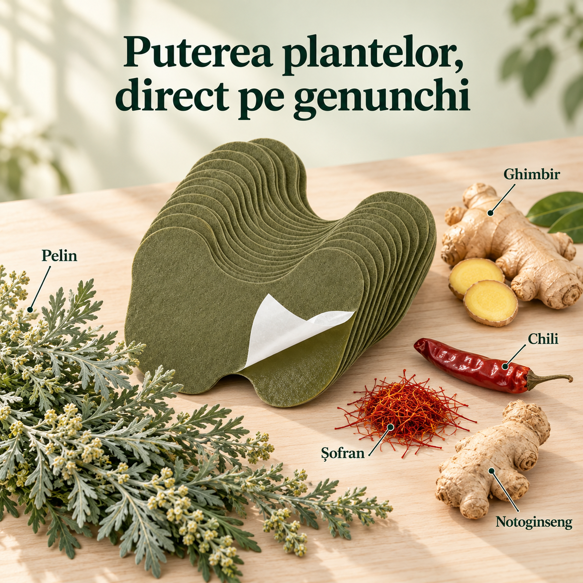 Pelin, ghimbir, chili, șofran și notoginseng