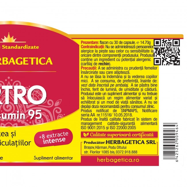 Capsule articulatii - ARTRO CURCUMIN95, 30 caps