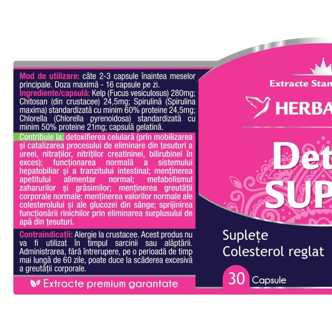 Capsule detoxifiere - DETOX SUPLU, 30 caps