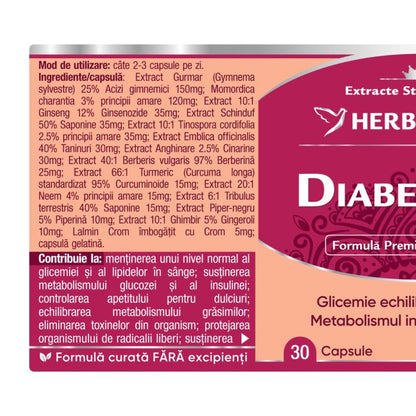 Capsule diabet - DIABETPRIM, 30 caps