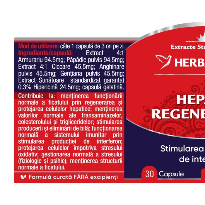 Capsule ficat - HEPATOREGENERATOR, 30 caps