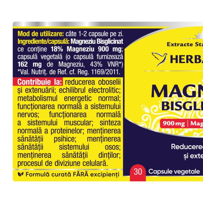 Capsule antistres - MAGNEZIU BISGLICINAT, 30 caps