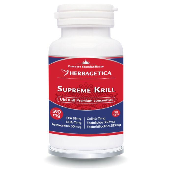 Ulei de Krill - SUPREME KRILL OMEGA 3 FORTE, 30 caps
