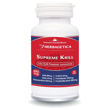 Ulei de Krill - SUPREME KRILL OMEGA 3 FORTE, 30 caps