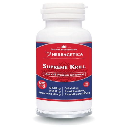 Ulei de Krill - SUPREME KRILL OMEGA 3 FORTE, 30 caps