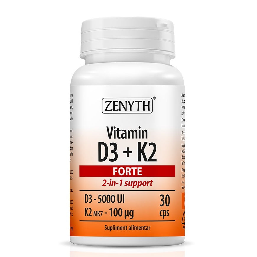 Vitamina D3 5000 UI + K2 Forte, 30 caps