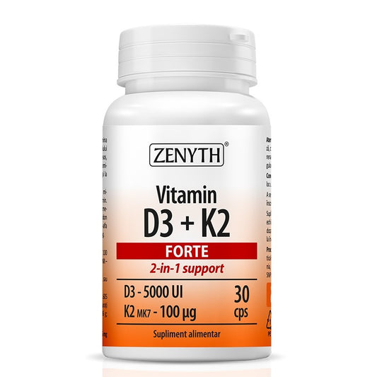Vitamina D3 5000 UI + K2 Forte, 30 caps